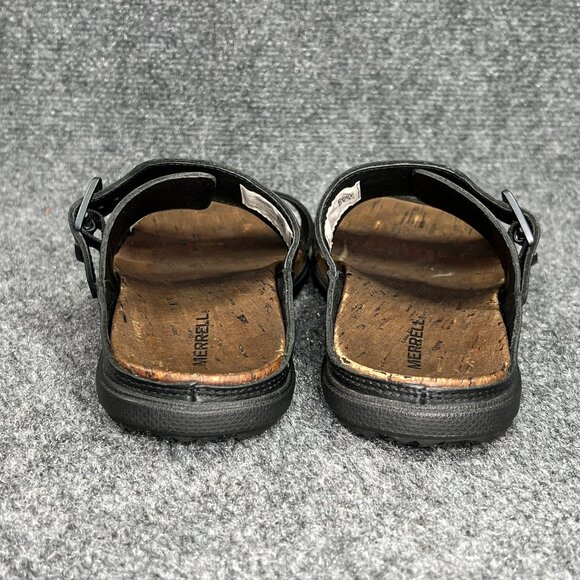 Merrell Around Town Sandals Women's Size 8 Black Leather Buckle Strap Slides - Picture 5 of 12